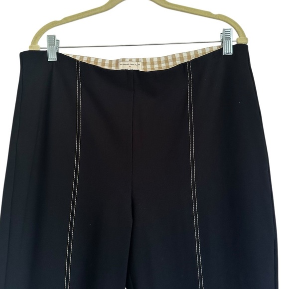 ANTHROPOLOGIE THE ESSENTIAL CROP FLARE BLACK PANTS SIZE LARGE - Picture 7 of 13